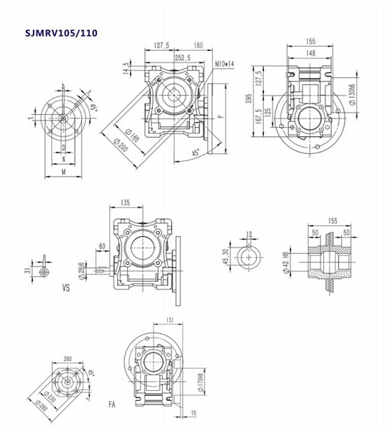 SJMRV105型號蝸輪蝸桿減速機(jī)產(chǎn)品安裝尺寸.jpg